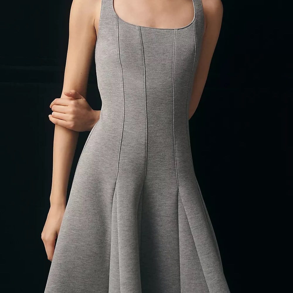 Anthropologie Gray Midi Dress